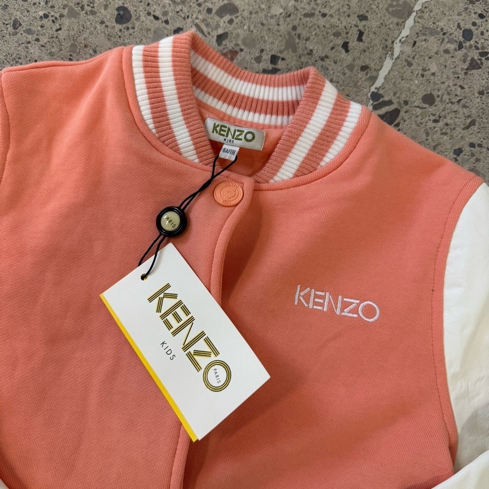 Kenzo Peach Elephant Varsity Jacket - Size 6A - NWT - Picture 3 of 10
